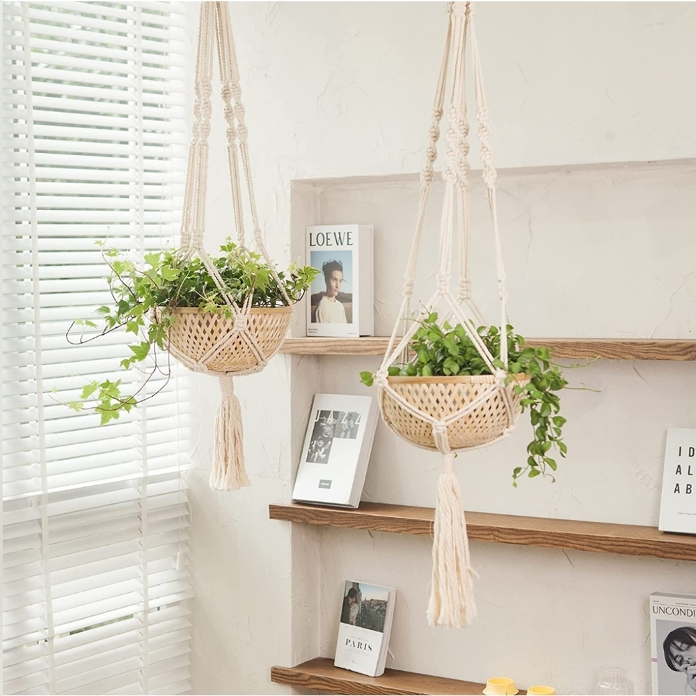 🎋Bamboo Hanging Planter Set of 2 🪴